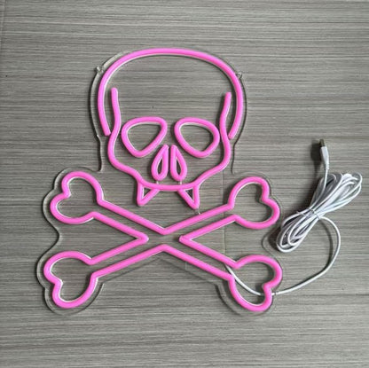 Radiant Skull LED Neon Art
