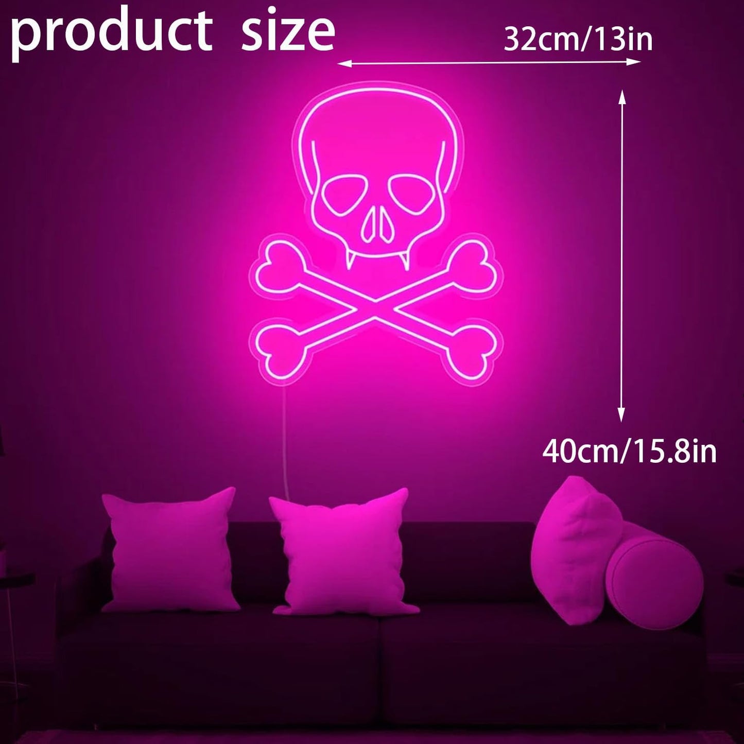 Radiant Skull LED Neon Art