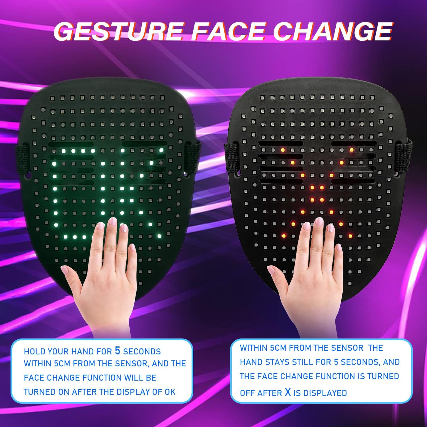 **Interactive Gesture-Sensing LED Digital Mask**