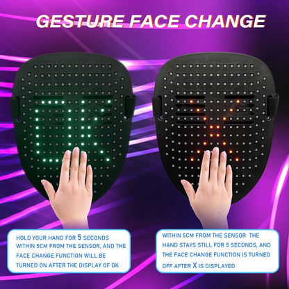 **Interactive Gesture-Sensing LED Digital Mask**