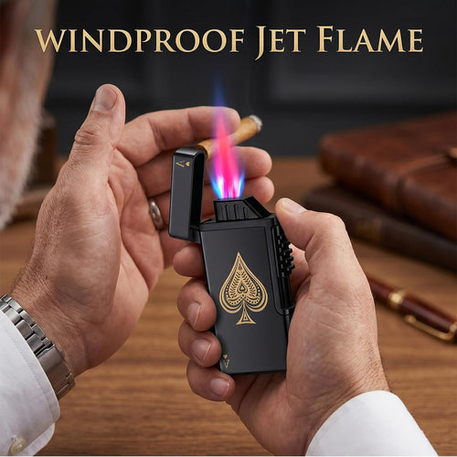 Dual Jet Windproof Torch Lighter Set