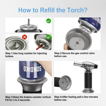 Professional Precision Refillable Culinary Torch
