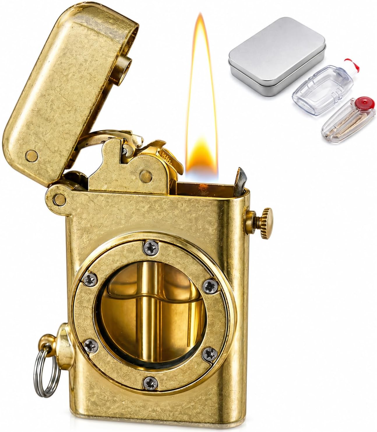 Vintage Brass Trench Lighter Set