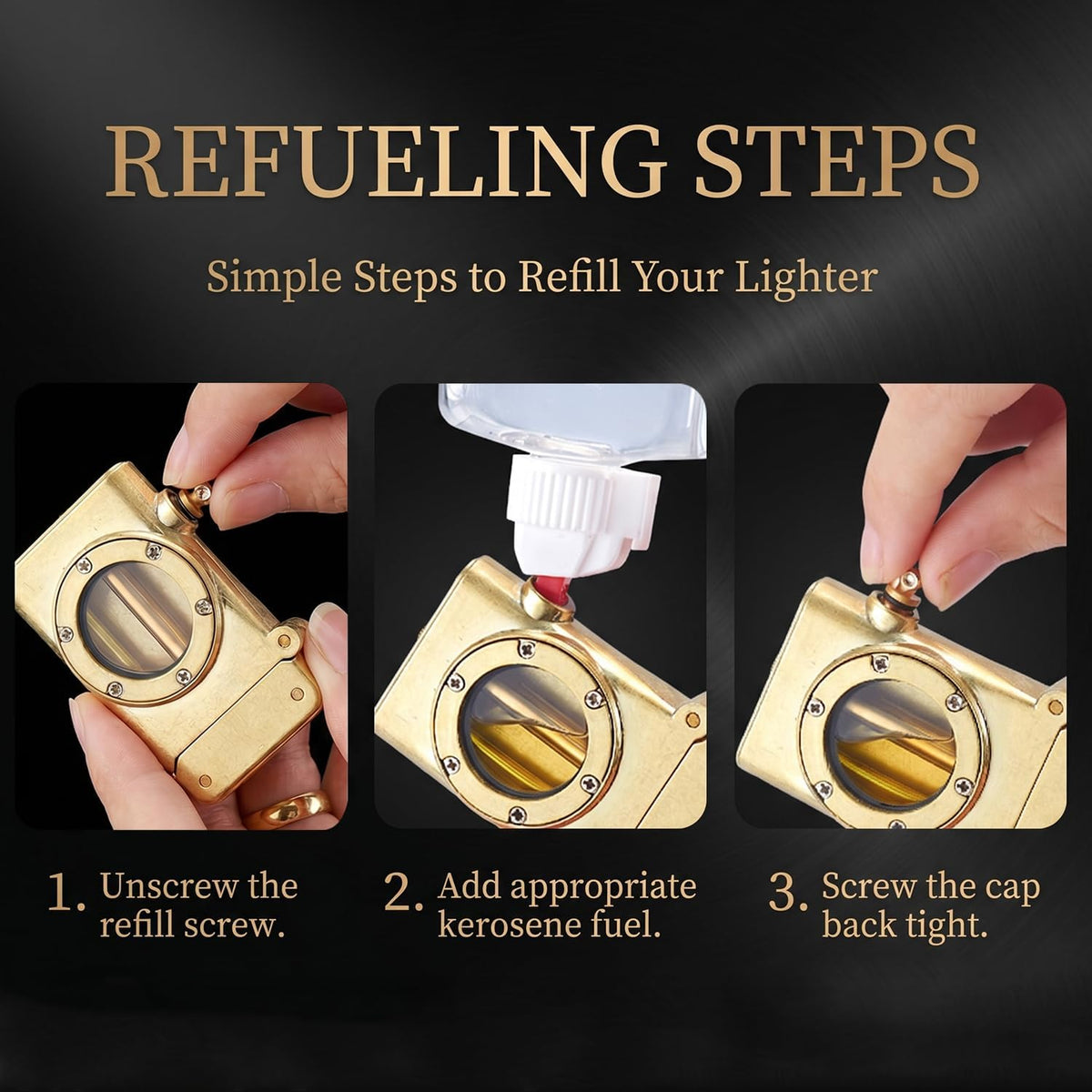 Vintage Brass Trench Lighter Set