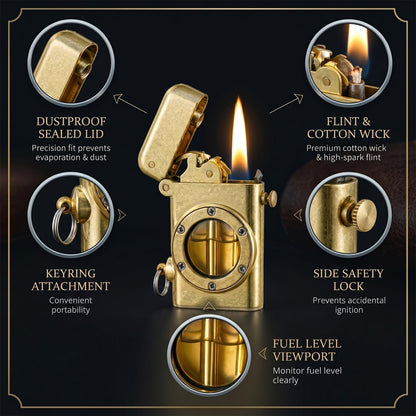 Vintage Brass Trench Lighter Set