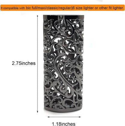 Ornate Floral Metal Lighter Sleeve