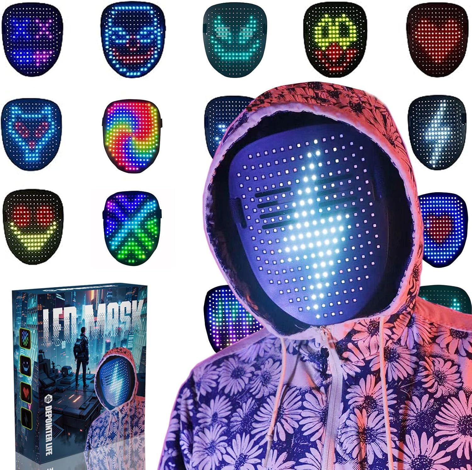 **Interactive Gesture-Sensing LED Digital Mask**