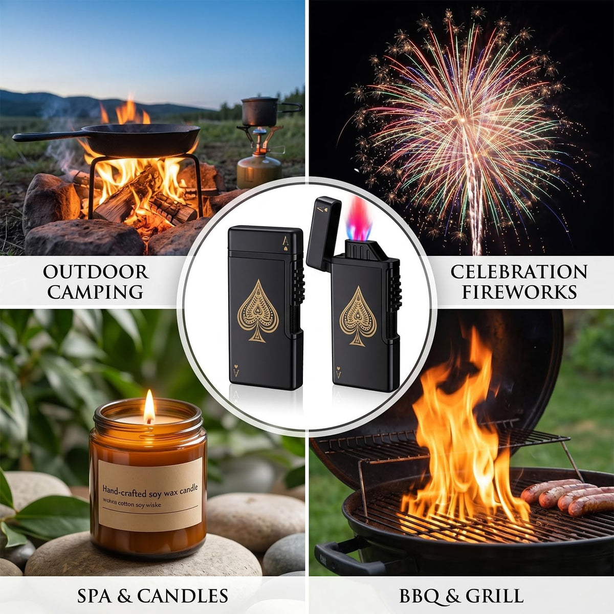 Dual Jet Windproof Torch Lighter Set